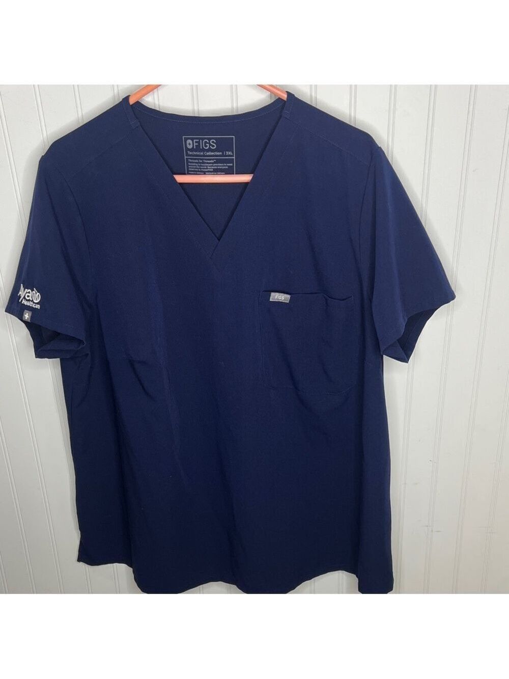 Figs Women's Catarina Navy V-Neck One Pocket Scrub Top Size 3XL